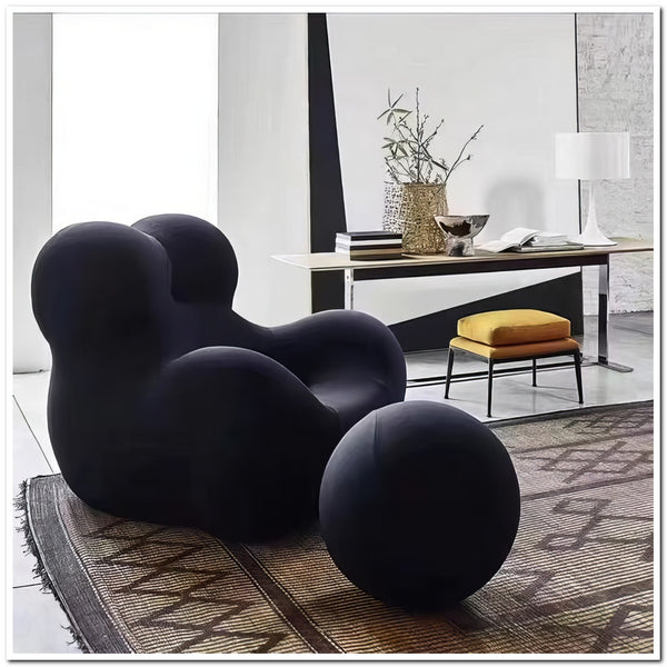 Sofa Chair Single Sofa Chair,Mother's Arms Lazy Sofa Chair Upholstered Lazy Chair with Ottoman,Integrated High Resilience