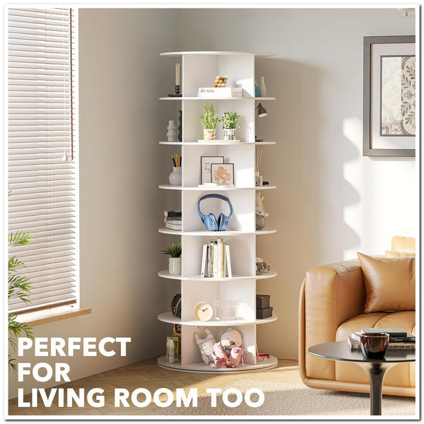 Original Rotating Shoe Rack Tower, original 7-tier hold over 35 pairs of shoes, Spinning Shoe Display Lazy Susan, Revolving 360 shoe rack tower, Rotate Shoes Closet Organization