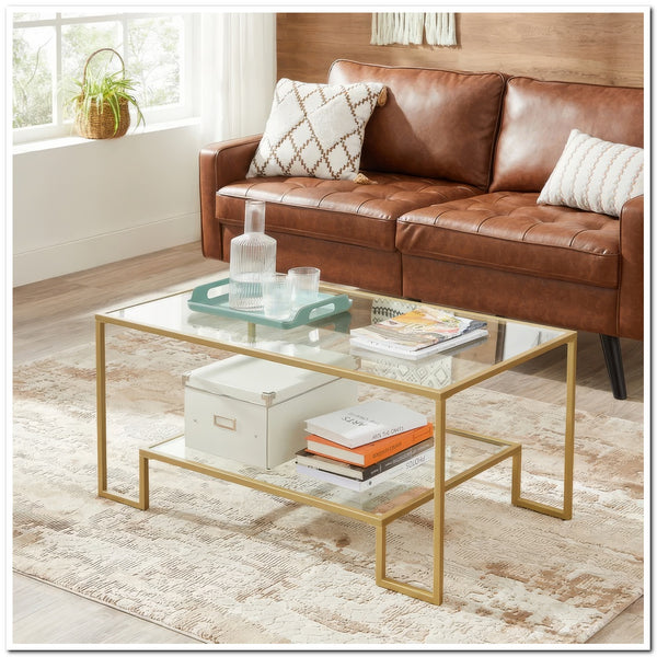 Modern Furniture Geometry  Coffee Table with Tempered glass