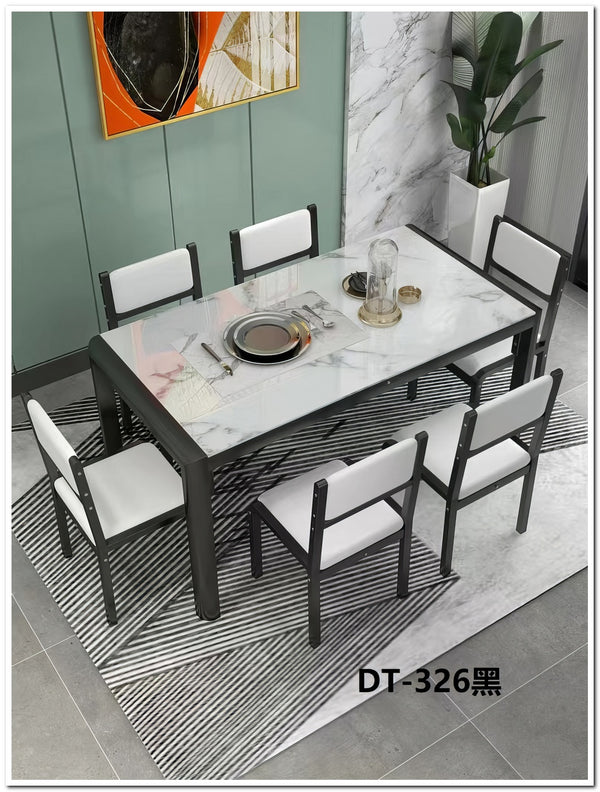 Tempered Glass Dining table  with 6 chairs