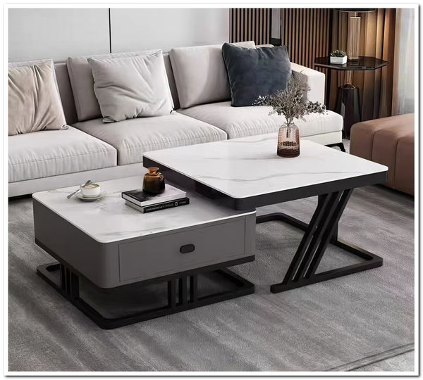 Coffee Table Home Living Room Modern Marble Nordic Style Square Desk With Drawer Coffee Desk